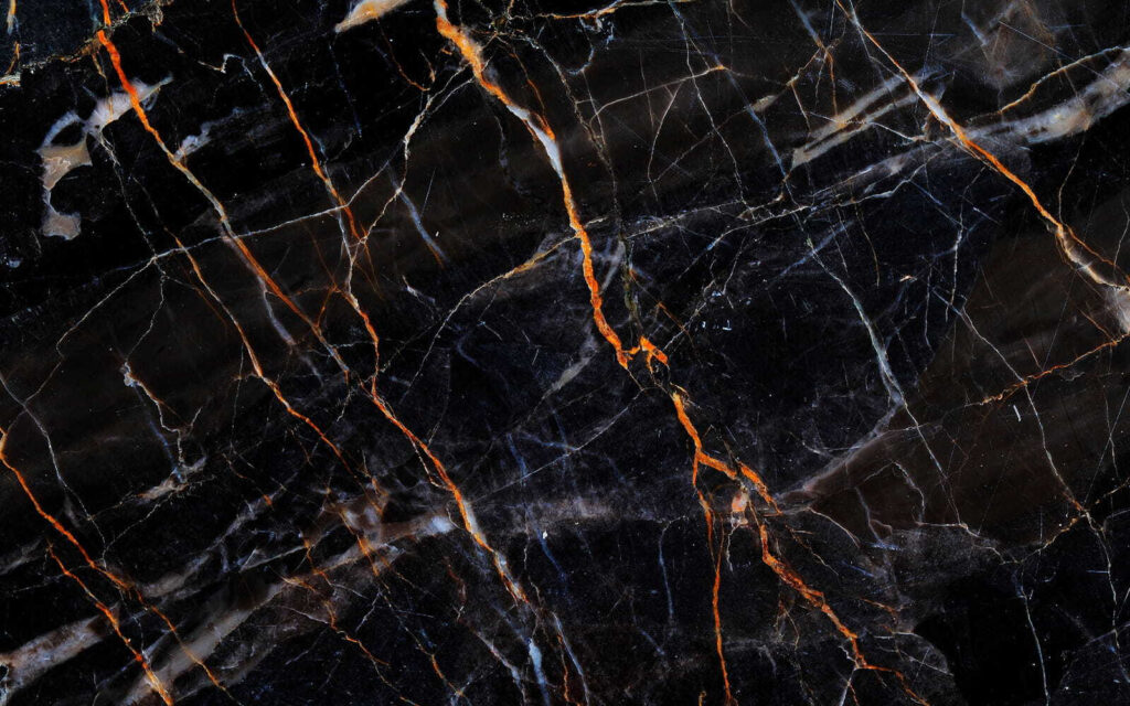 Schwarzer Marmor, feurige Adern — ganzes Design