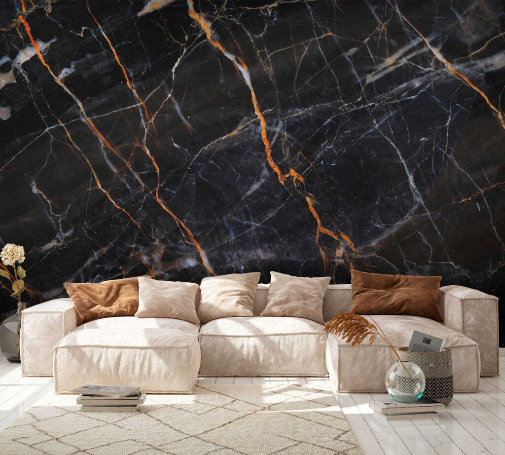 Schwarzer Marmor, feurige Adern — Interieur 5