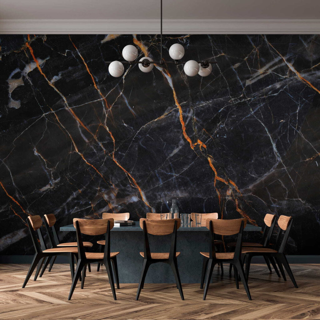 Schwarzer Marmor, feurige Adern — Interieur 8
