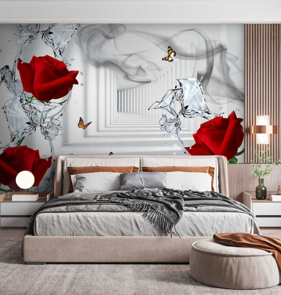 Rote Rosen und Schmetterlinge — Interieur 2