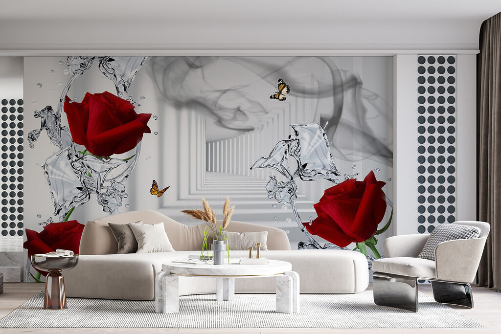 Rote Rosen und Schmetterlinge — Interieur 11