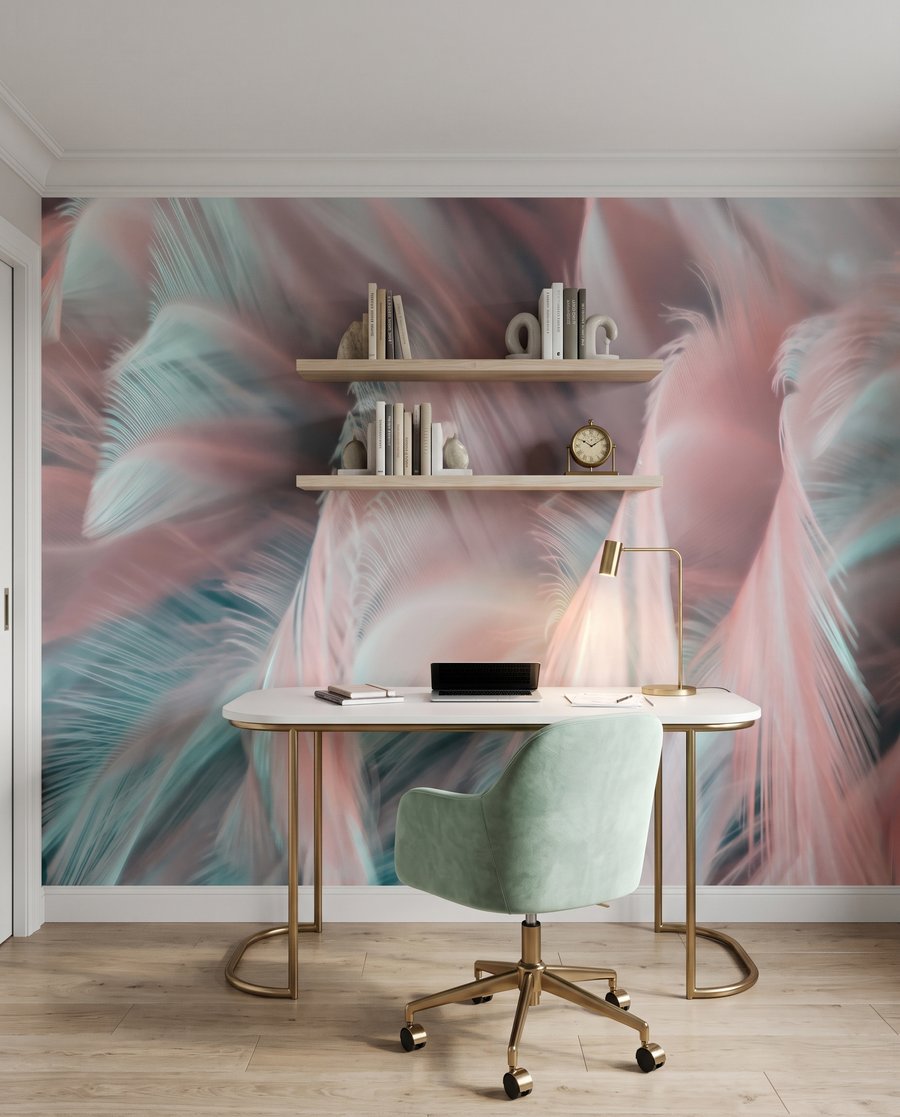 Federn in Rosa-Türkis — Interieur 3