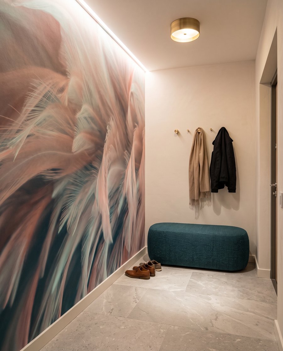 Federn in Rosa-Türkis — Interieur 5