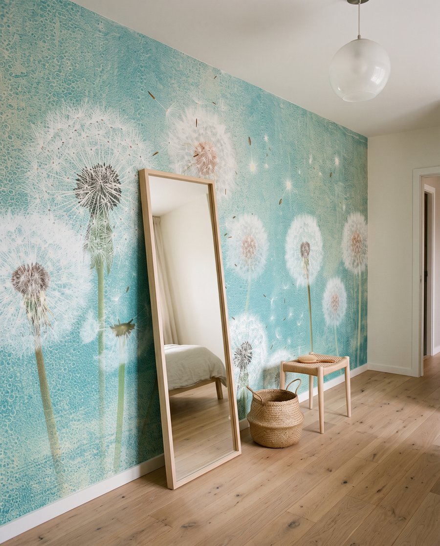 Pusteblumen vor Wassergrün — Interieur 2