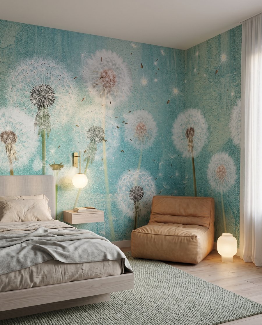 Pusteblumen vor Wassergrün — Interieur 3