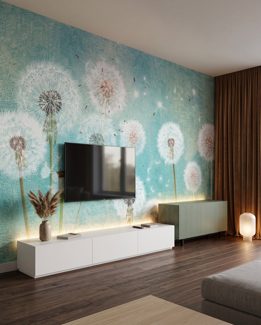 Pusteblumen vor Wassergrün — Interieur 4