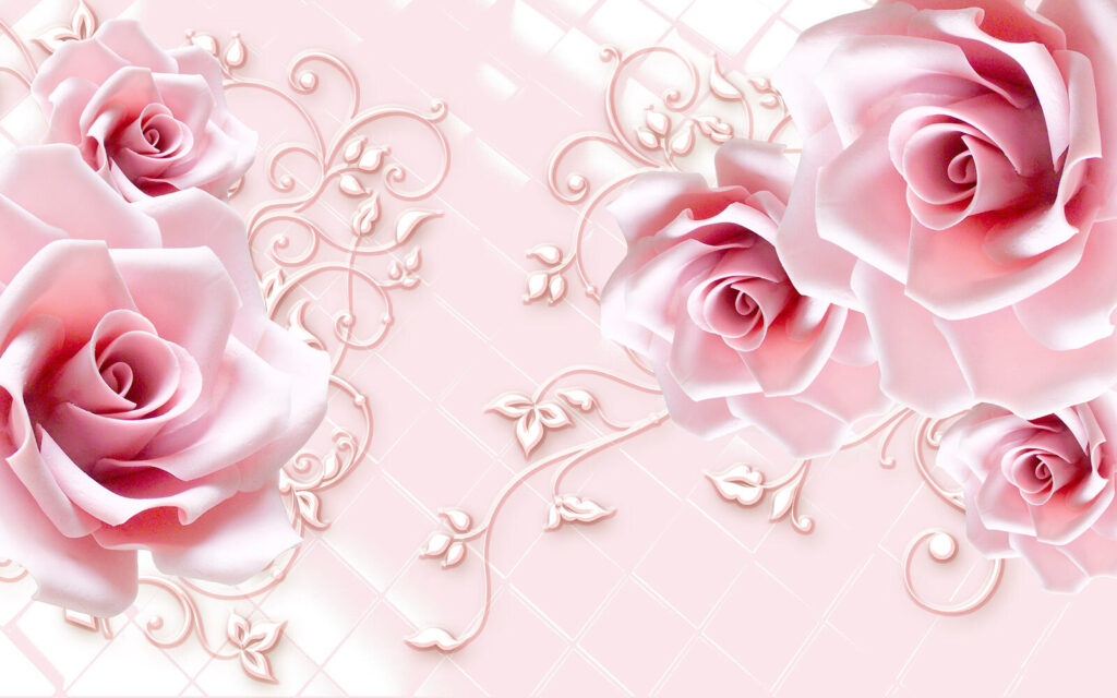 Zarte Rosen — ganzes Design