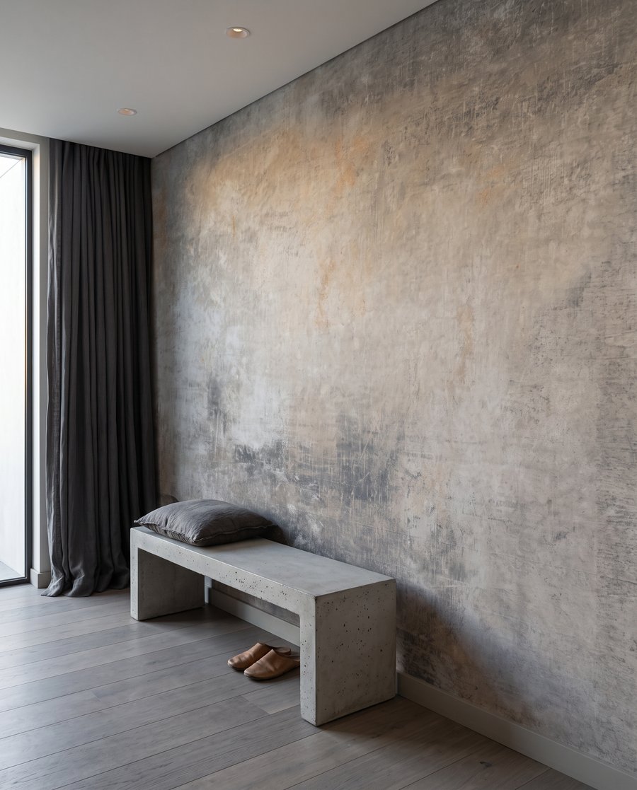 Verwitterte Farbwolken in einem Interieur