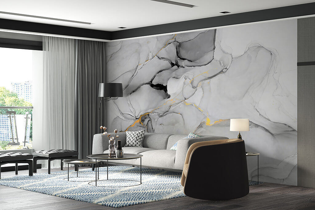 Marmorierung in Schwarz-Weiß — Interieur 6
