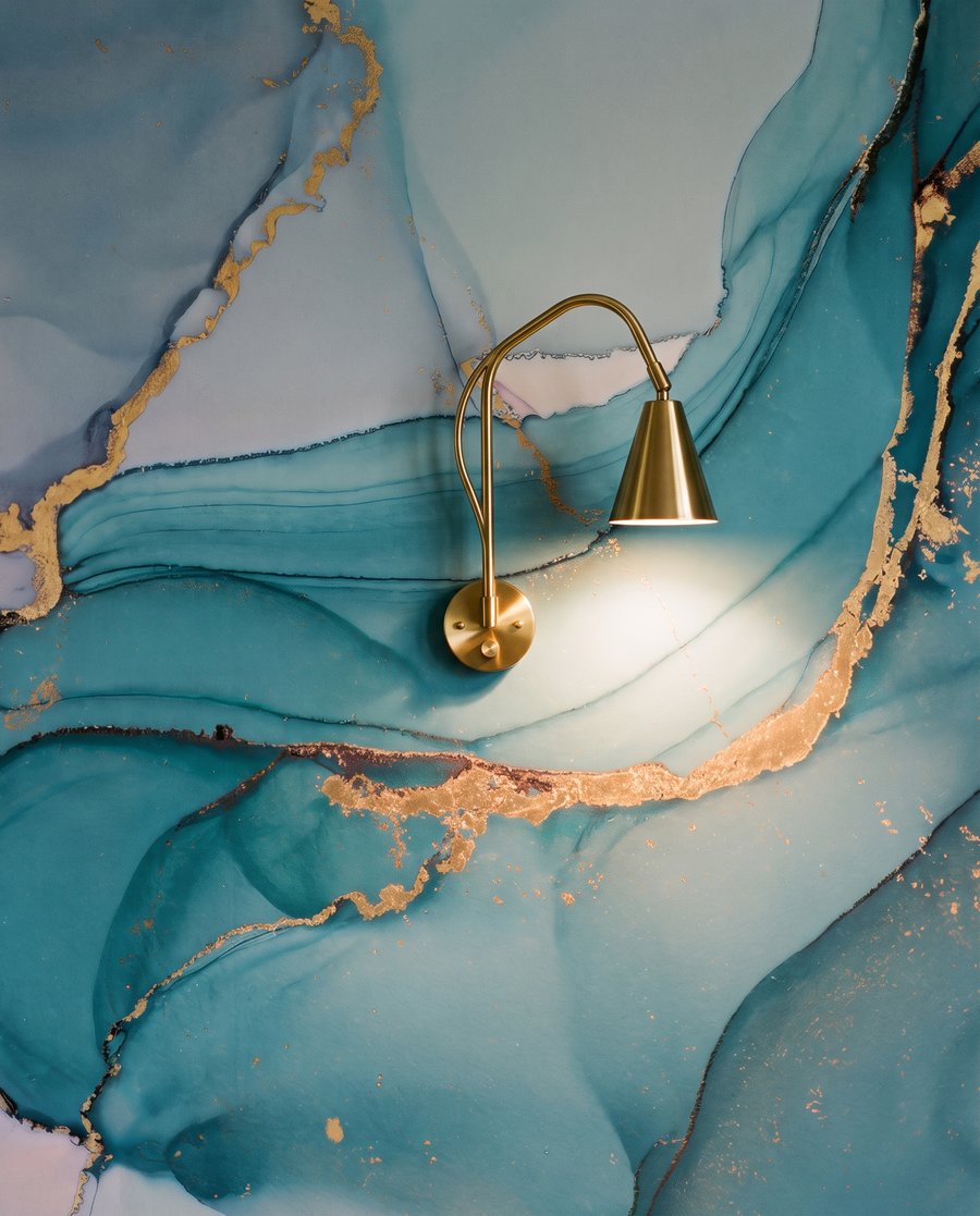 Zartblau mit Gold — Detail