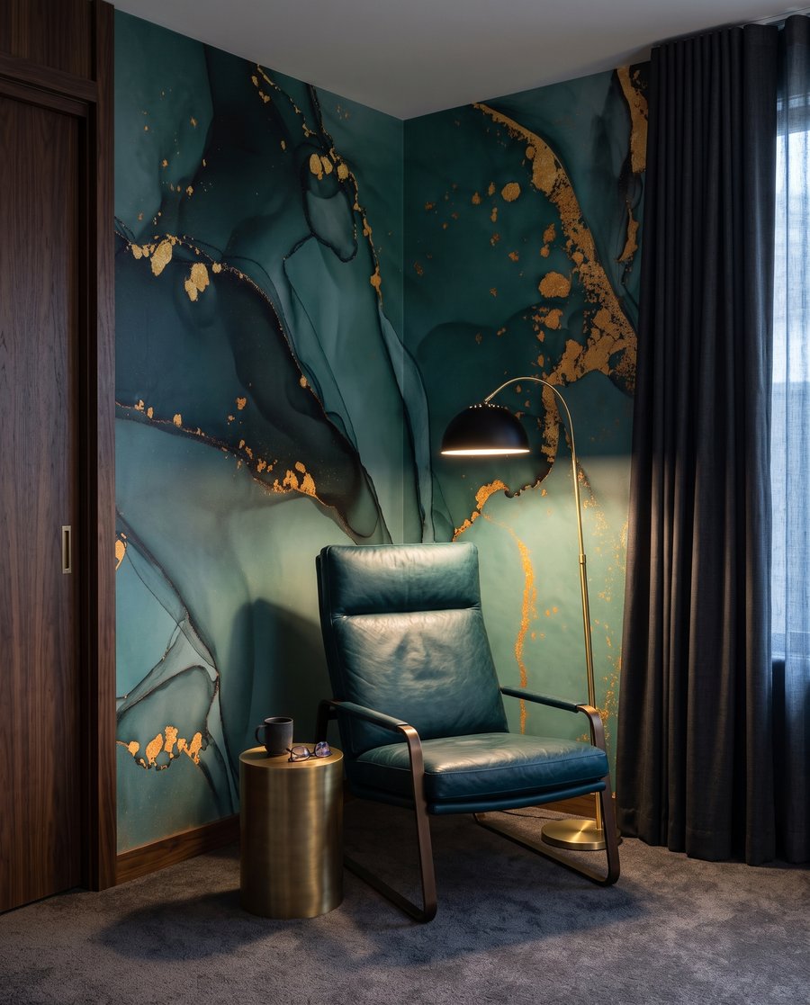 Goldener Riss in Tiefgrün — Interieur 2