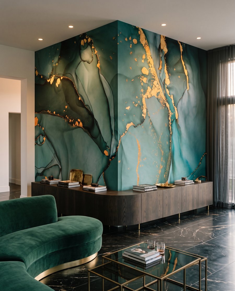 Goldener Riss in Tiefgrün — Interieur 4