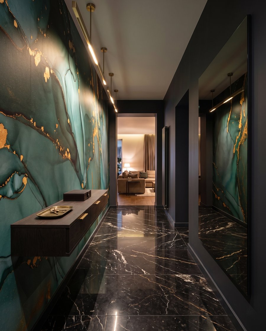 Goldener Riss in Tiefgrün — Interieur 6