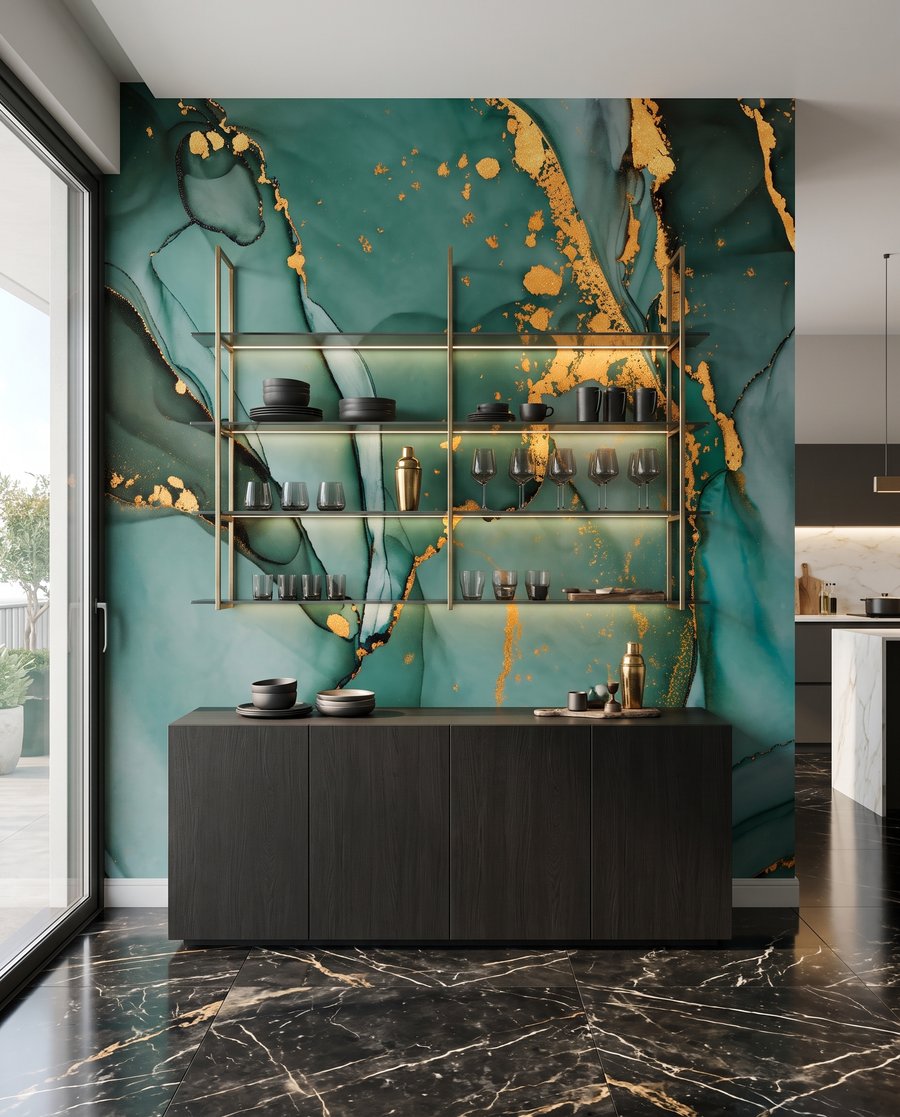 Goldener Riss in Tiefgrün — Interieur 7