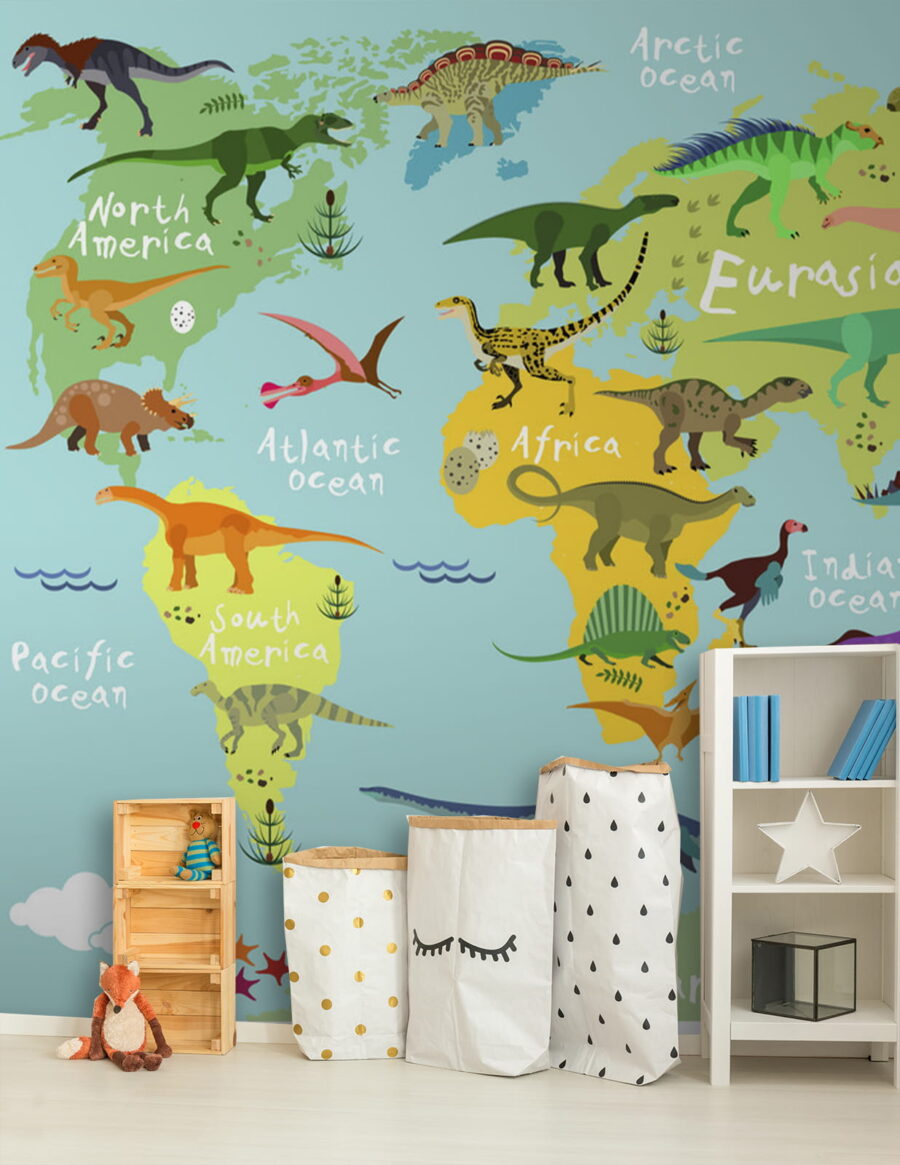 Die Welt der Dinosaurier in einem Interieur