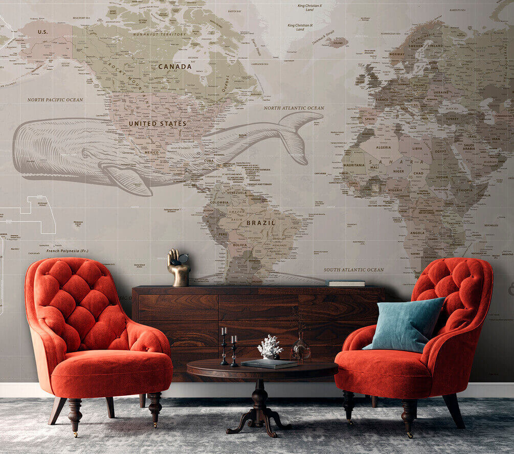 Reisen auf altem Papier in einem Interieur