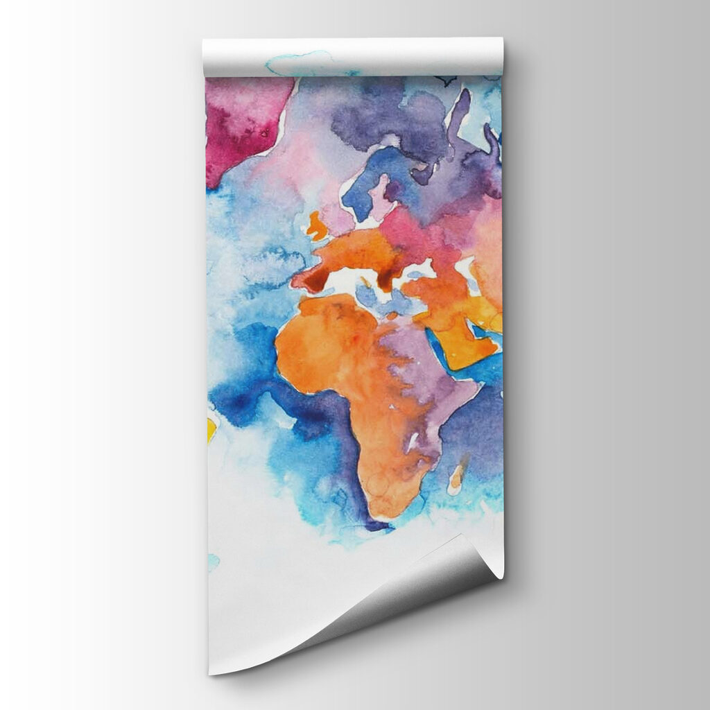 Weltkarte in Aquarell — Produktansicht