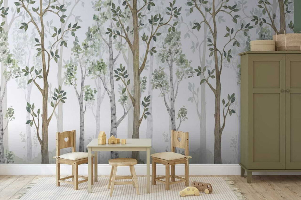 Lichter Wald in einem Interieur