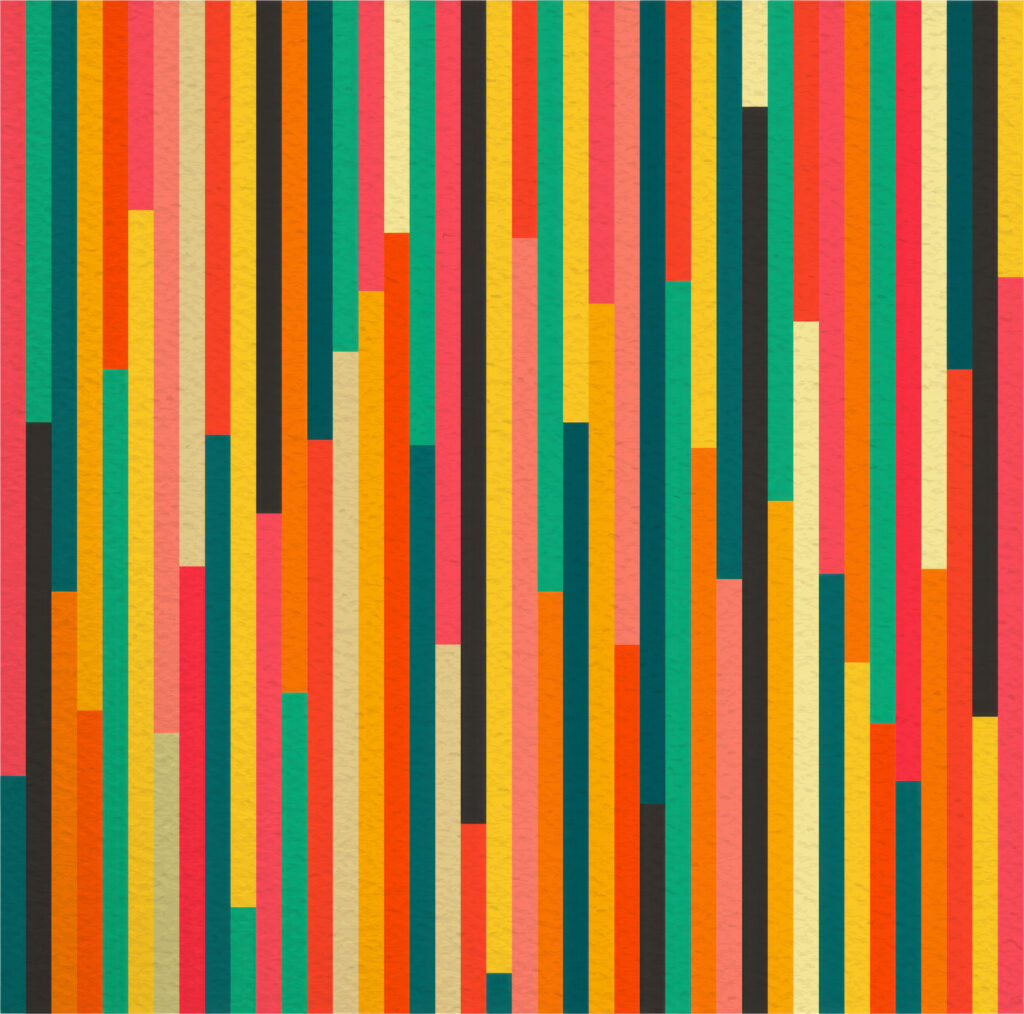 Bunte vertikale Linien — ganzes Design