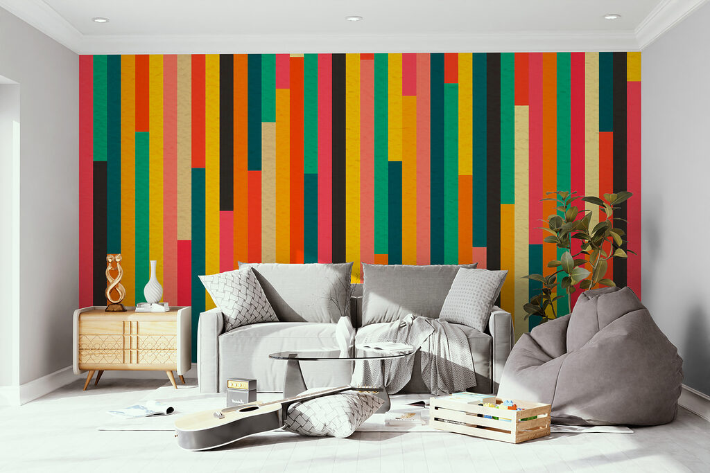 Bunte vertikale Linien — Interieur 3