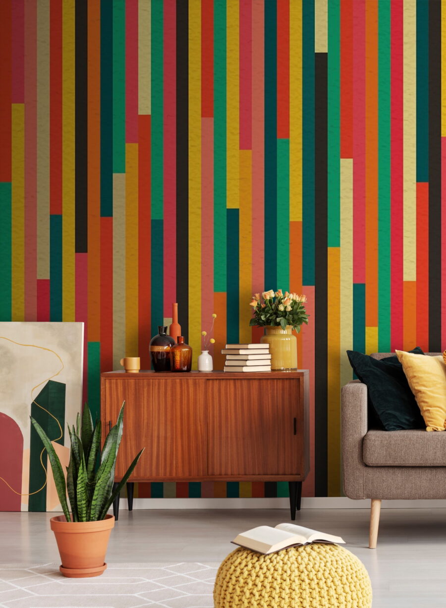 Bunte vertikale Linien — Interieur 1