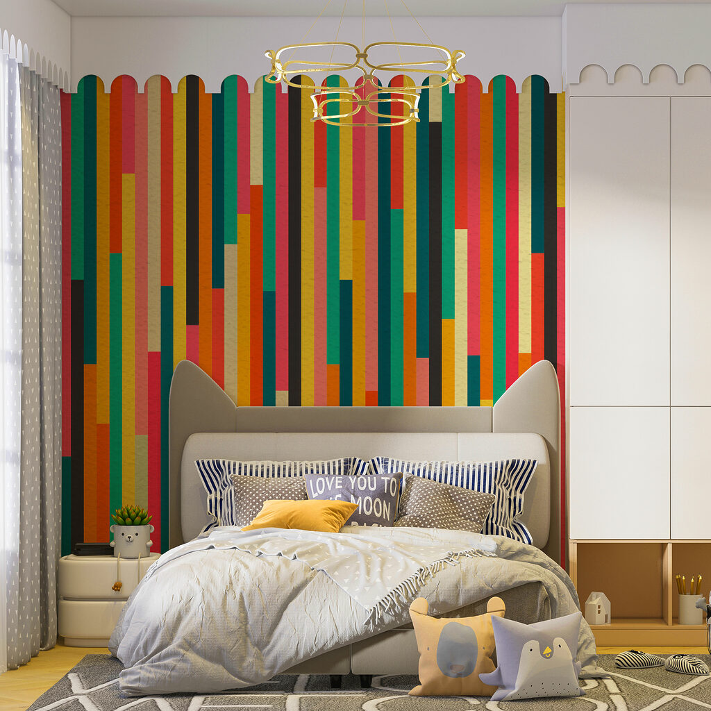 Bunte vertikale Linien — Interieur 2