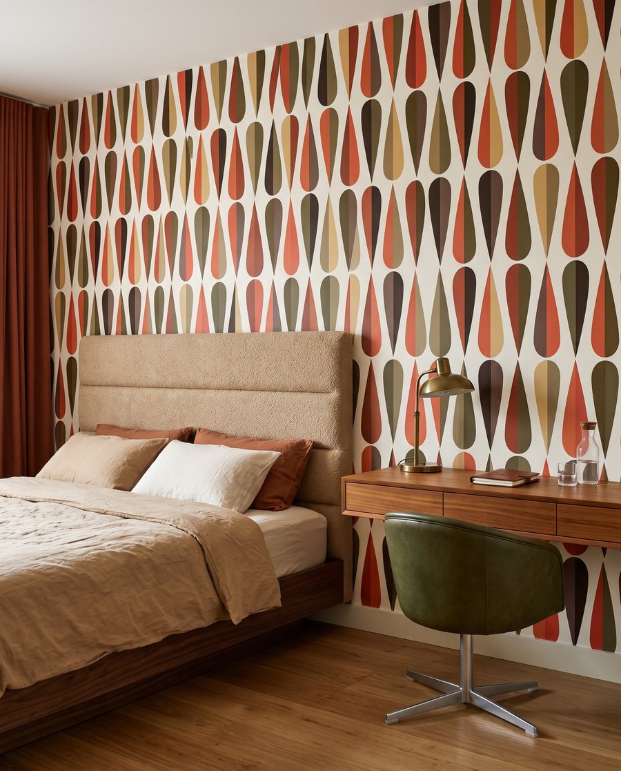Tropfen im Retro-Rhythmus in einem Interieur