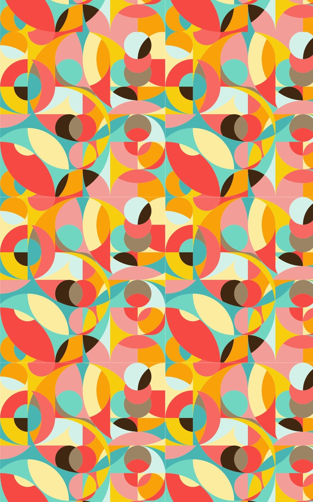 Bunte Kreise und Quadrate — ganzes Design