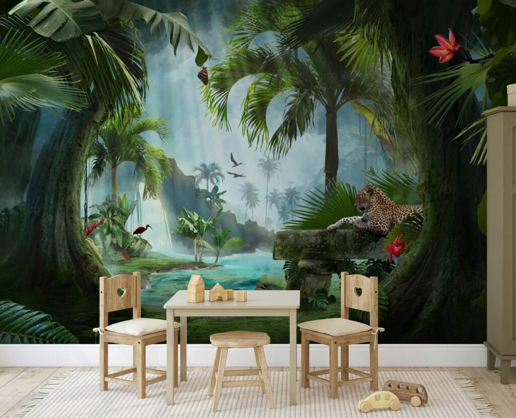 Wasserfall unter hohen Bäumen — Interieur 1