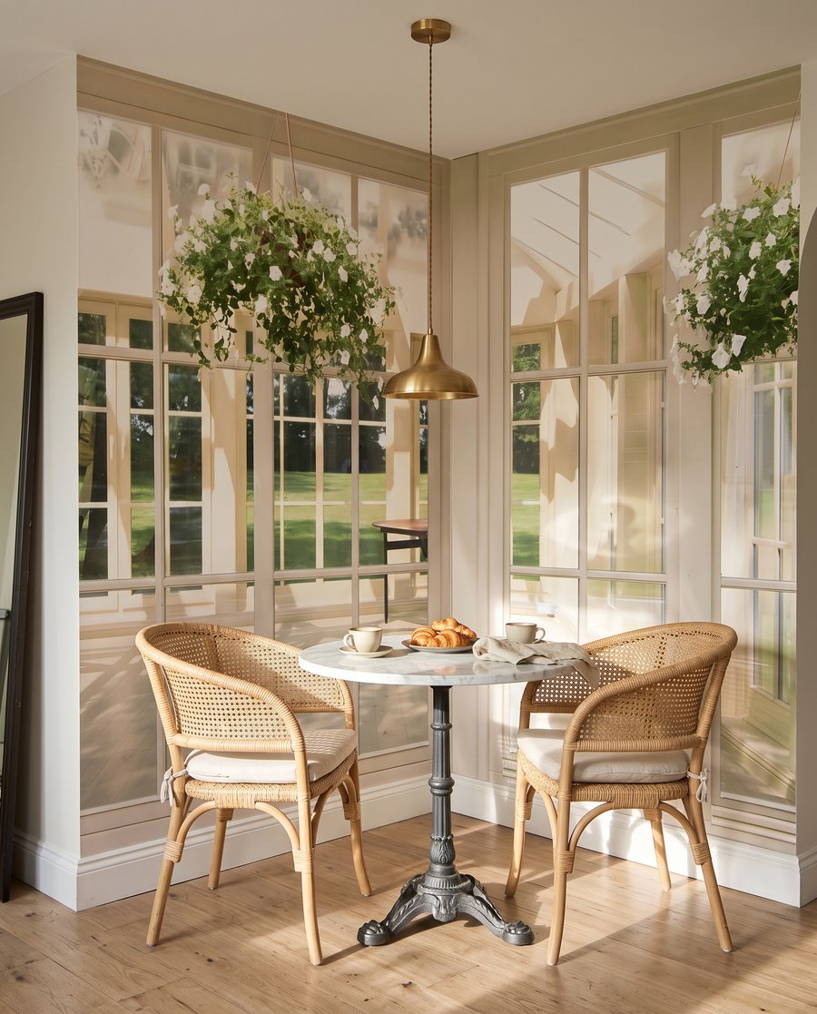 Weiße Fenstertüren ins Sonnenlicht — Interieur 4