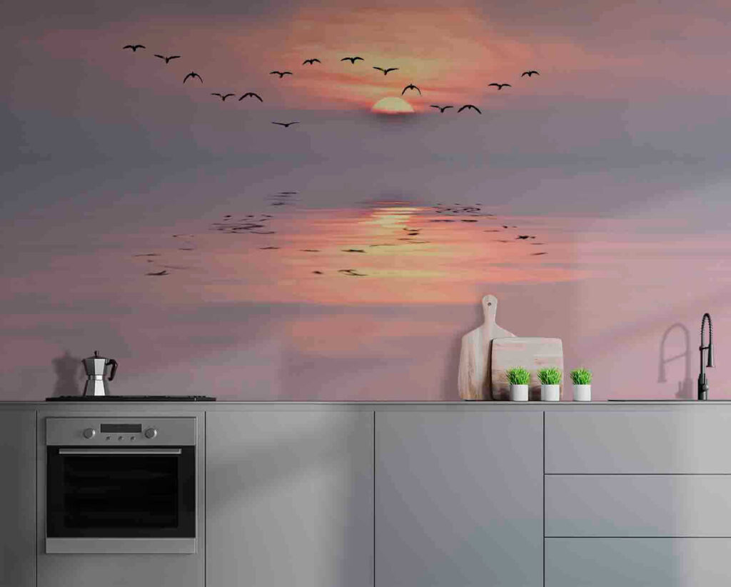 Vogelschwarm über dem Wasser — Interieur 2