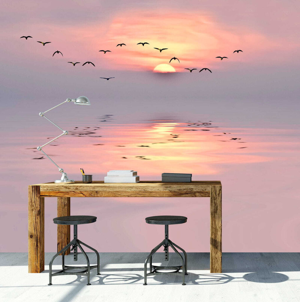 Vogelschwarm über dem Wasser — Interieur 1