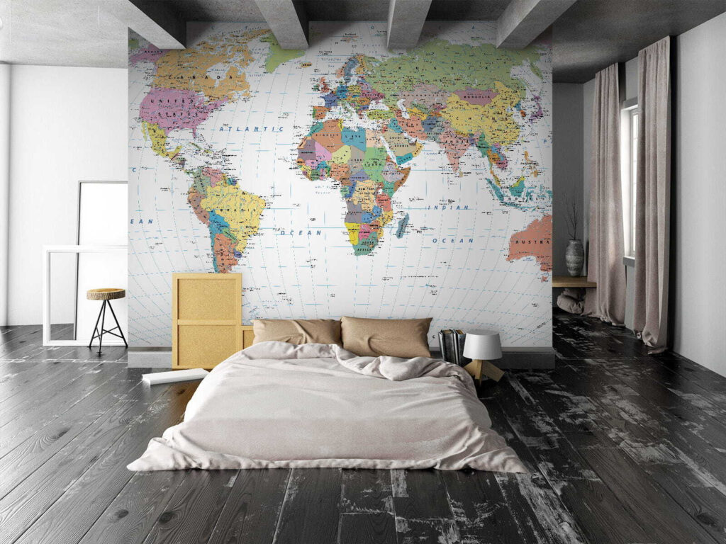 Detaillierte Weltkarte — Interieur 1