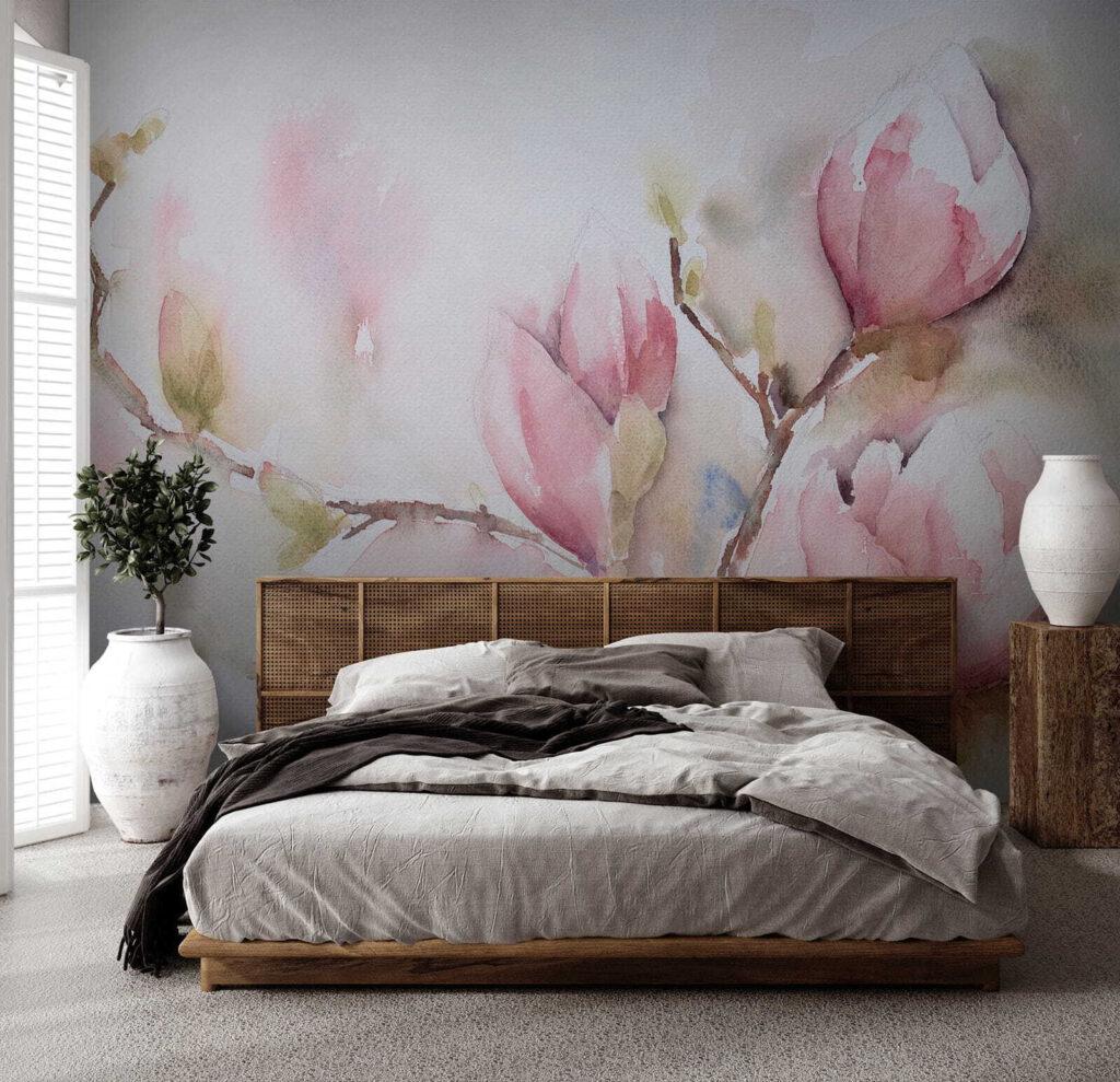 Rosa Blüten in Aquarell — Interieur 3