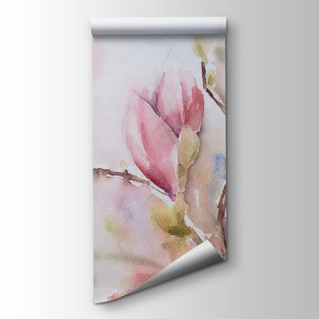 Rosa Blüten in Aquarell — Produktansicht