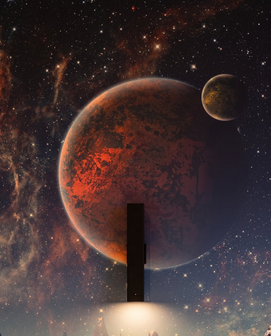 Planeten über den Bergen — Detail