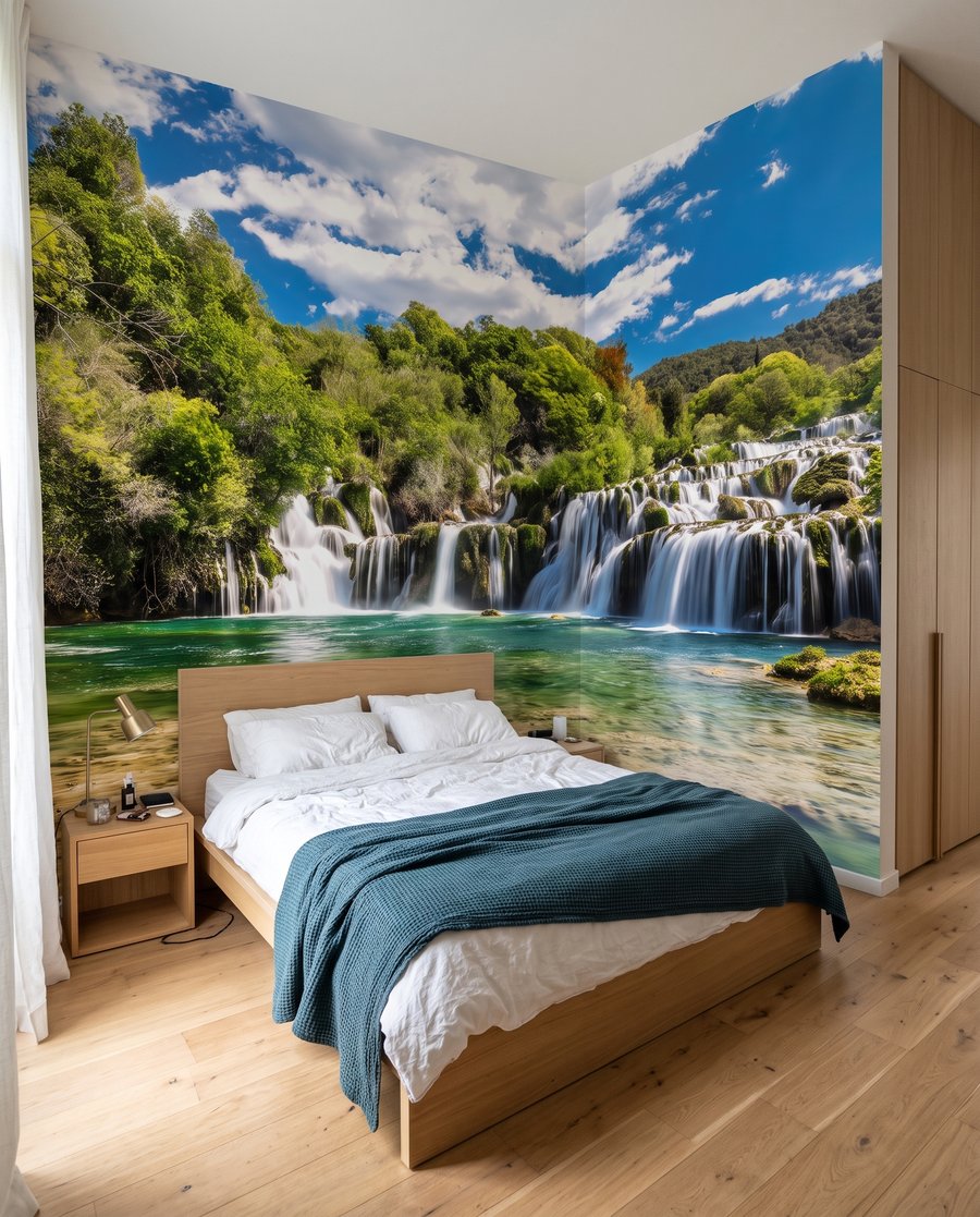 Grüner Teich unter Wasserfällen — Interieur 2