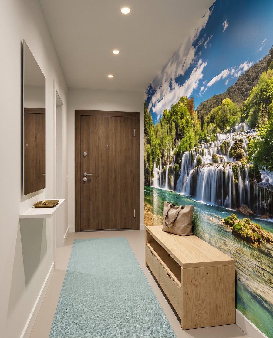 Grüner Teich unter Wasserfällen — Interieur 5