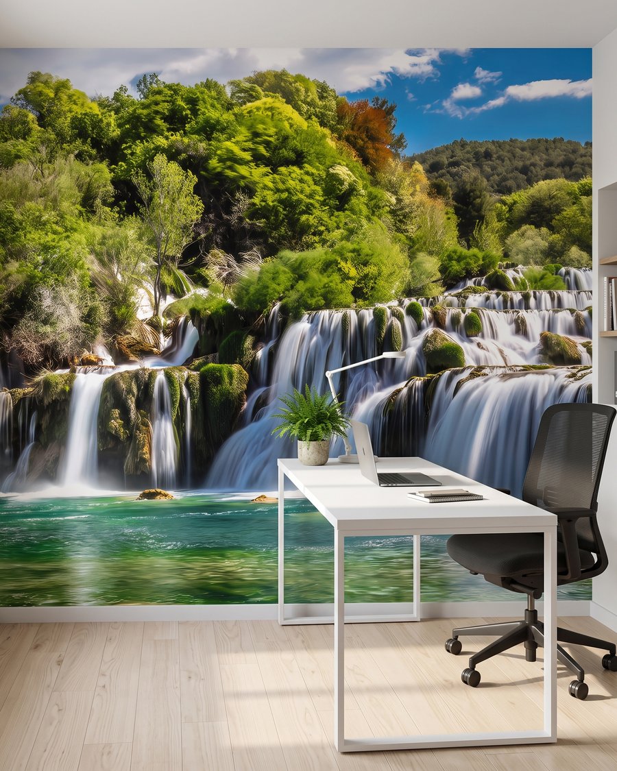 Grüner Teich unter Wasserfällen — Interieur 6