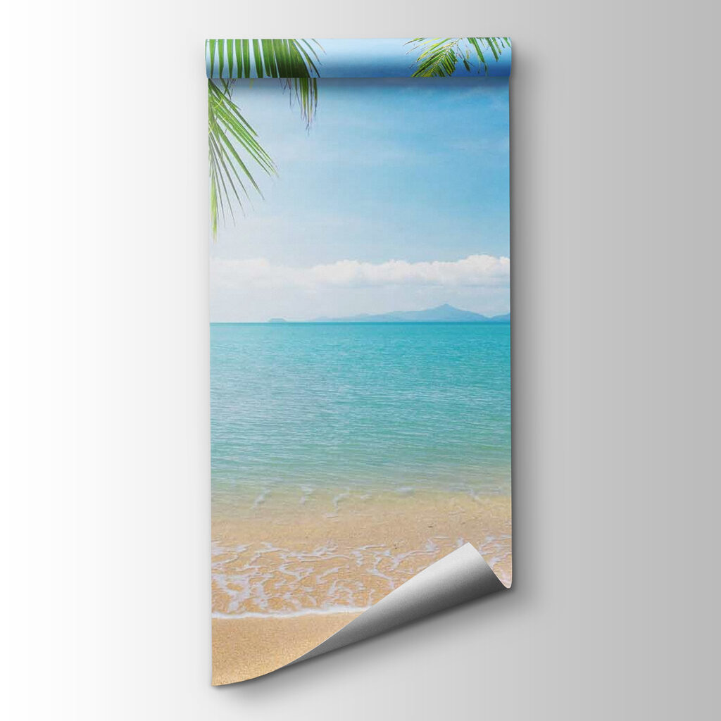 Strand unter Palmwedeln — Produktansicht