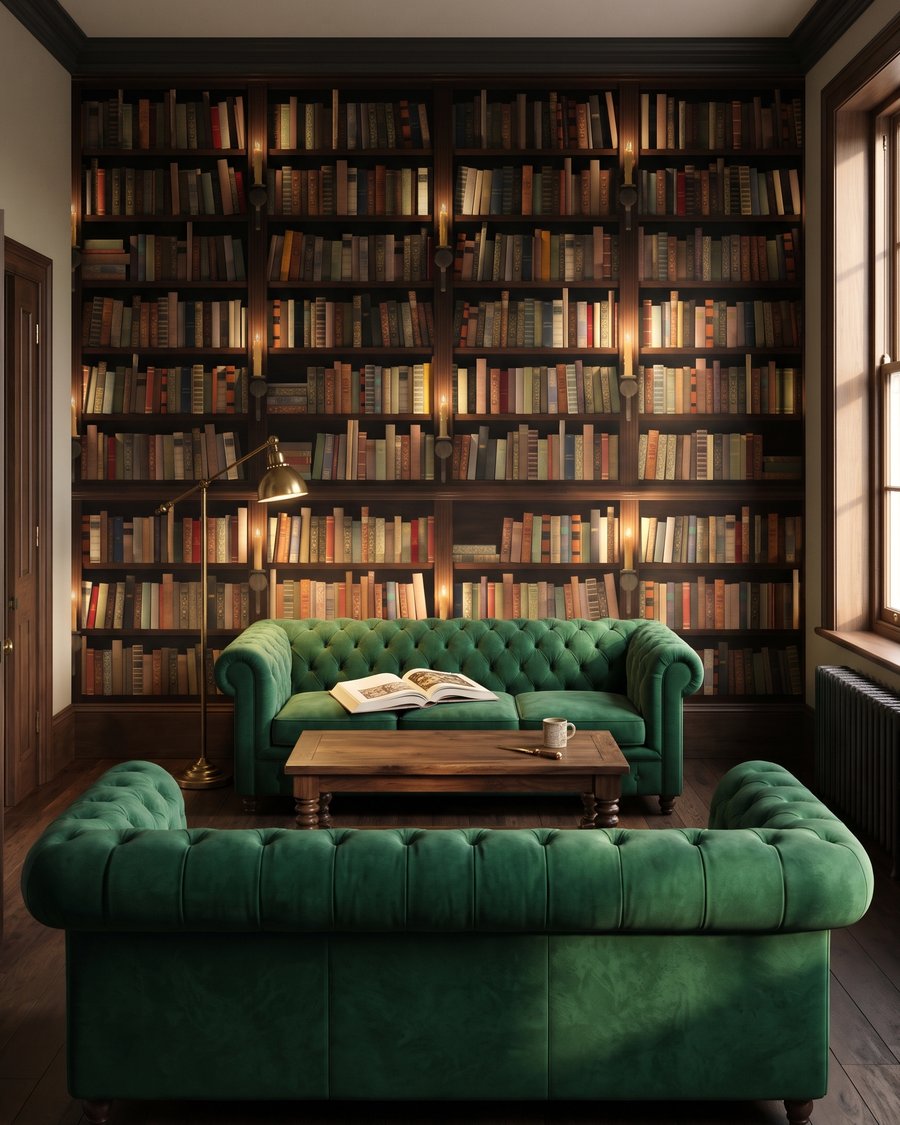Bibliothek im warmen Schatten — Interieur 3