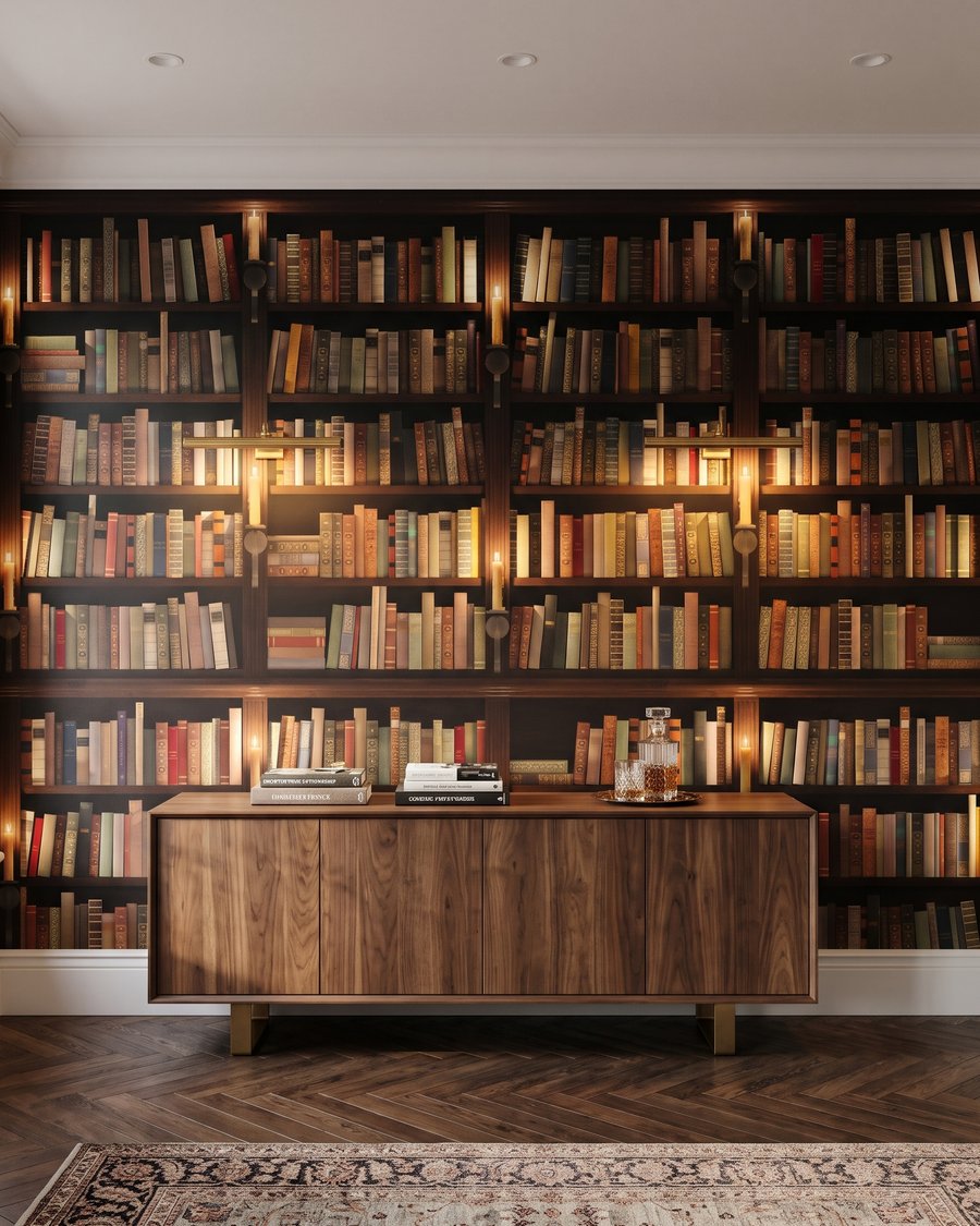 Bibliothek im warmen Schatten — Interieur 4