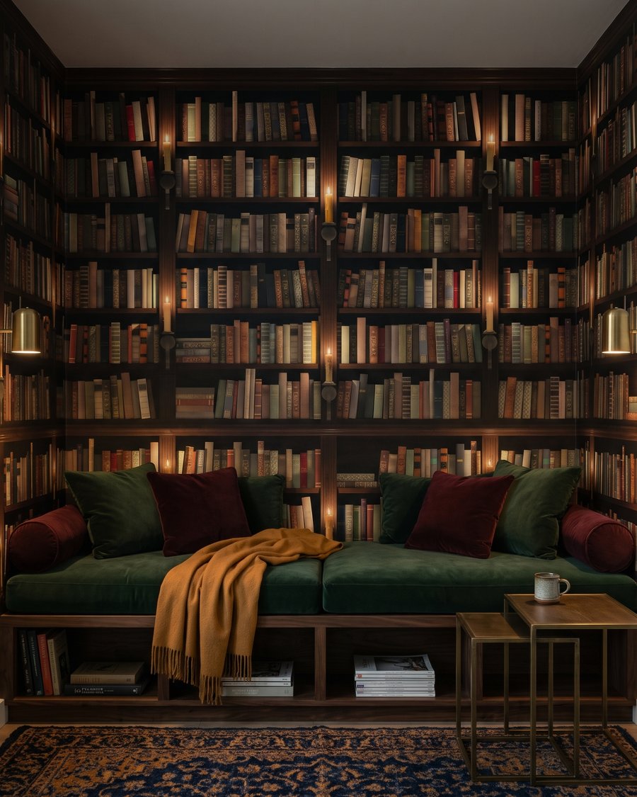 Bibliothek im warmen Schatten — Interieur 1