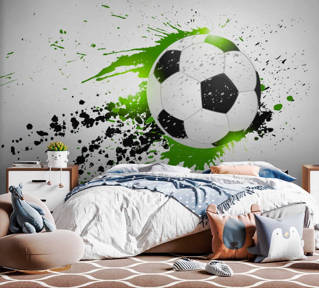 Fußball in grünen Farbspritzern — Interieur 4