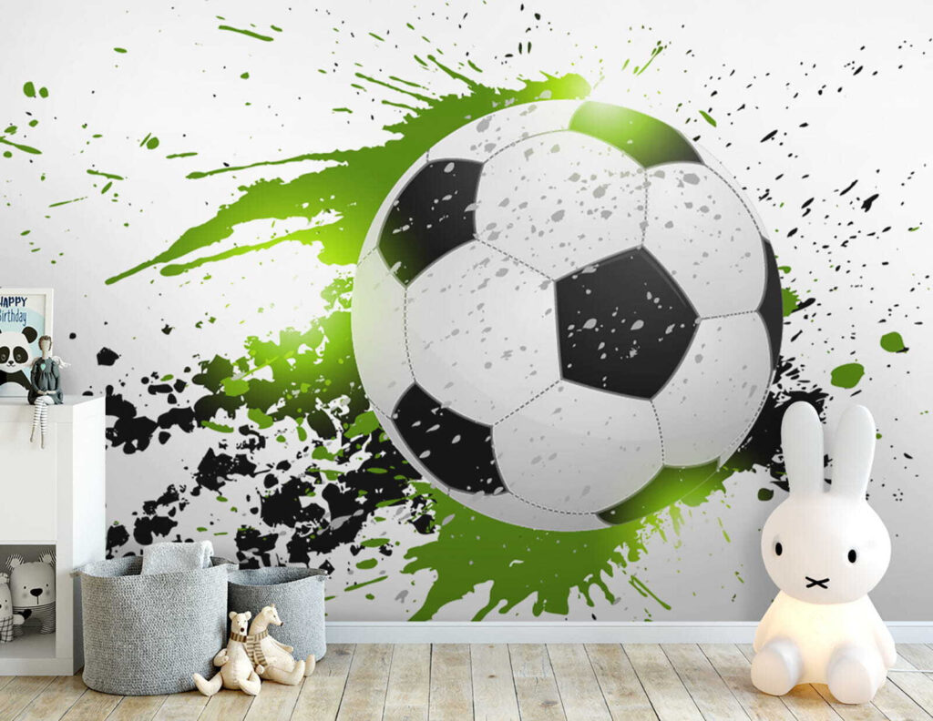 Fußball in grünen Farbspritzern — Interieur 5