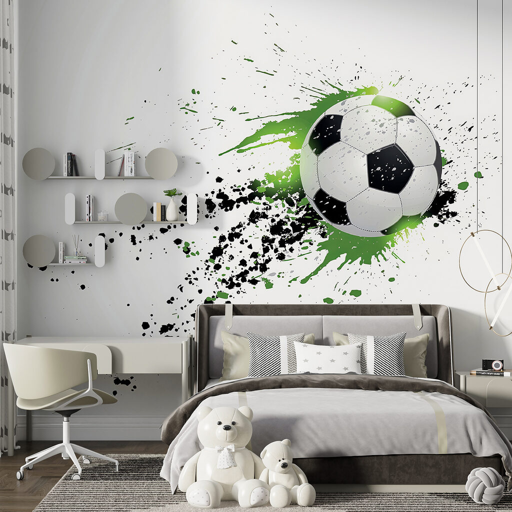 Fußball in grünen Farbspritzern — Interieur 10