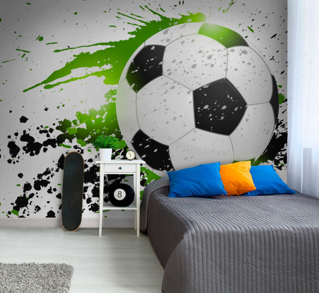 Fußball in grünen Farbspritzern — Interieur 7