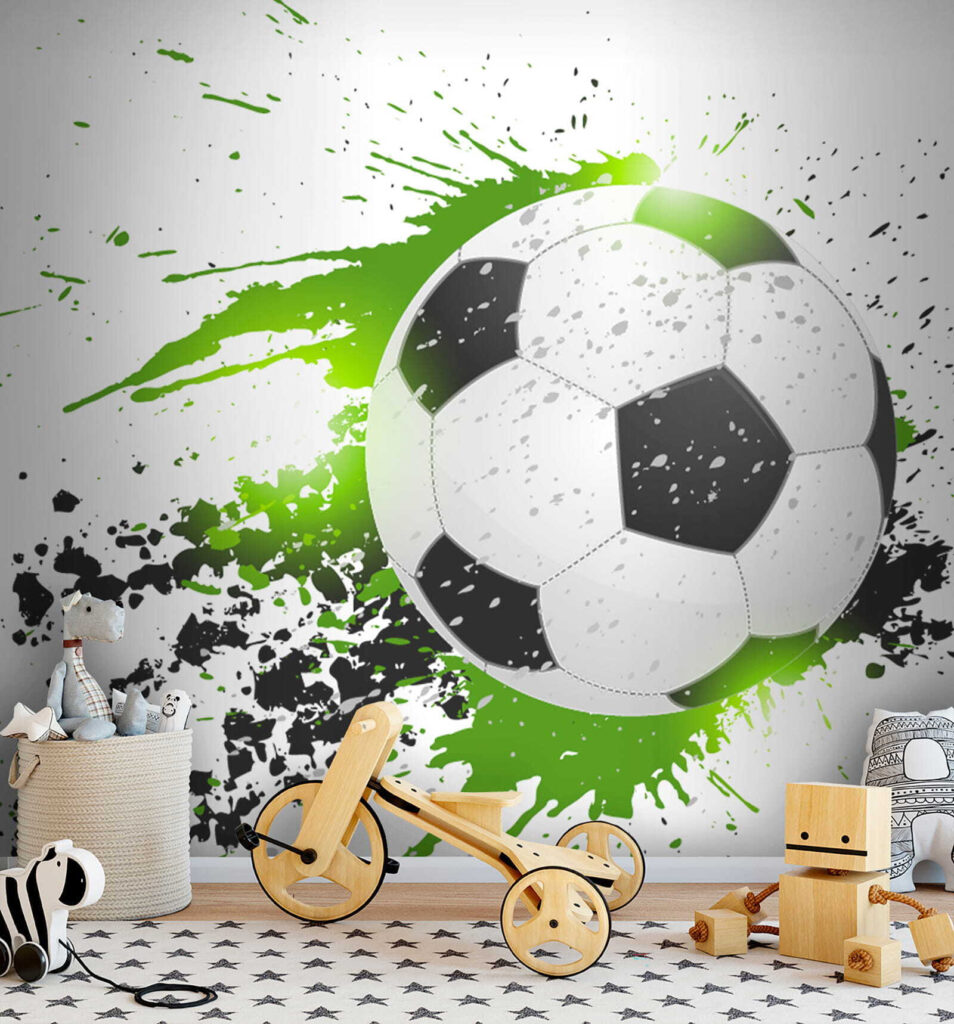 Fußball in grünen Farbspritzern — Interieur 8