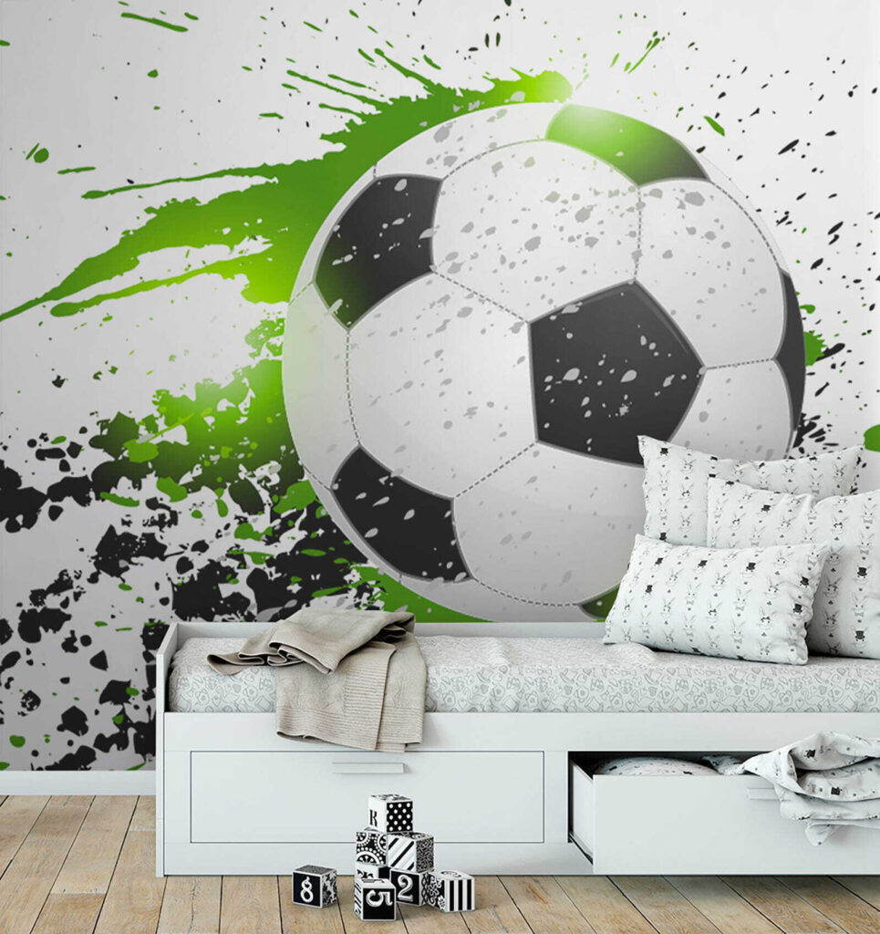 Fußball in grünen Farbspritzern — Interieur 9