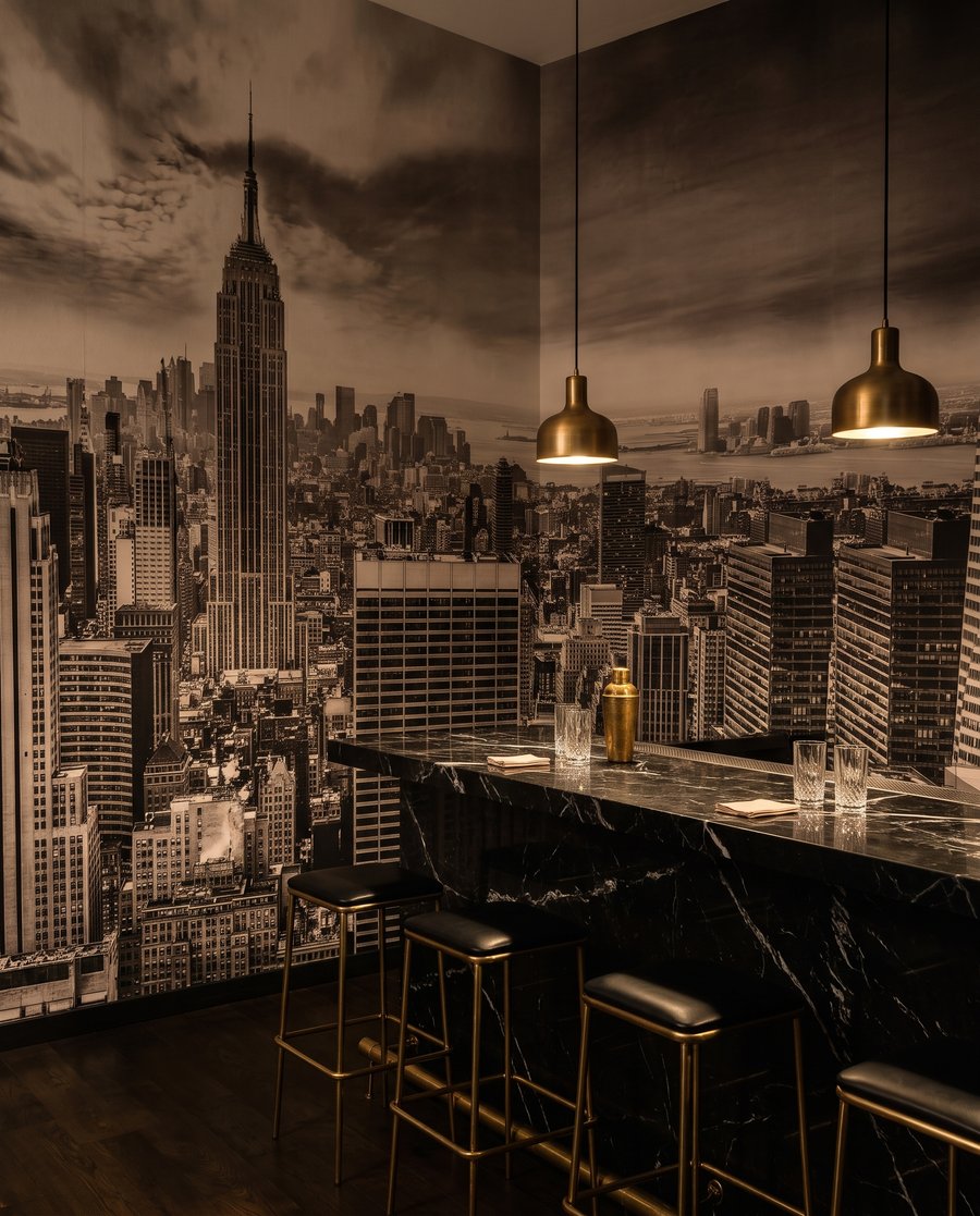 Skyline in Schwarz-Weiß — Interieur 4